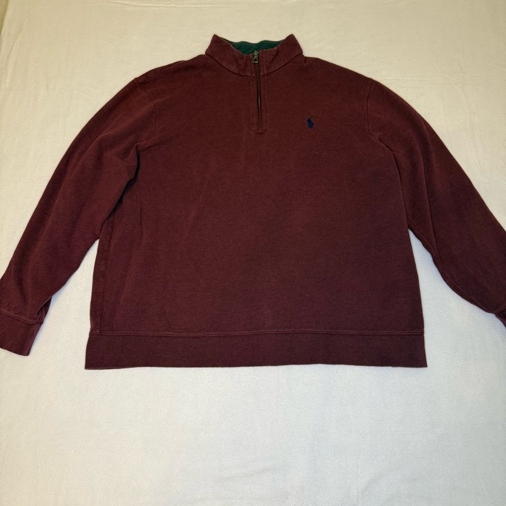 Ralph Lauren Polo Zip Up Sweater Men’s Extra Large‎ Maroon – Preppy Fall Layer